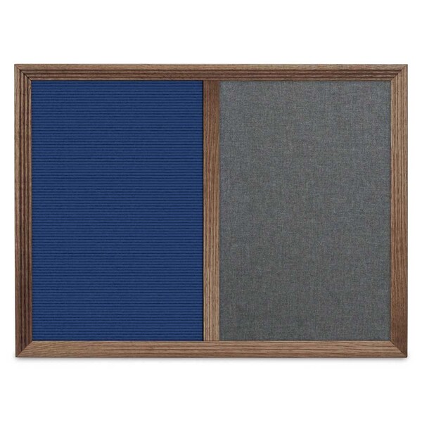 United Visual Products Enclosed Corkboard, 1 Door, 60"x36", 4" Fra, UV3417-BLACK-DBURGU UV3417-BLACK-DBURGU - main